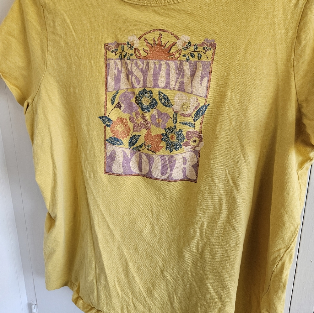 Festival Tour yellow tee size 1X - Picture 2 of 7